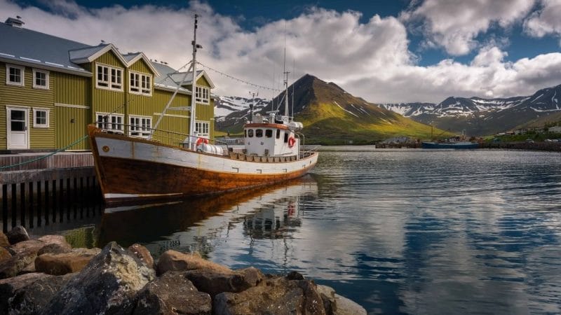 Siglufjordur village in North Iceland