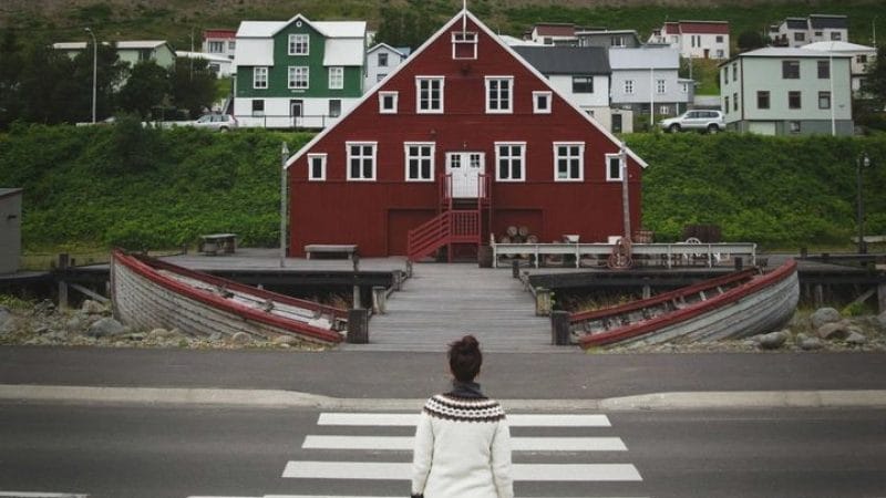 Siglufjordur village in North Iceland