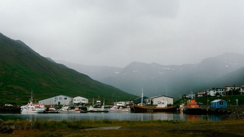 Siglufjordur village in North Iceland