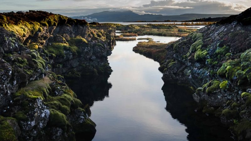 Silfra fissure in Þingvellir National Park, the rift between continents in Iceland north America and Europe