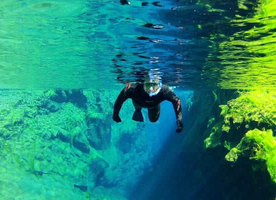 Snorkeling Silfra in Iceland, snorkel between the continents in Iceland