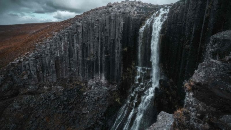 Stuðlafoss watefall in East Iceland, hidden gem in Iceland