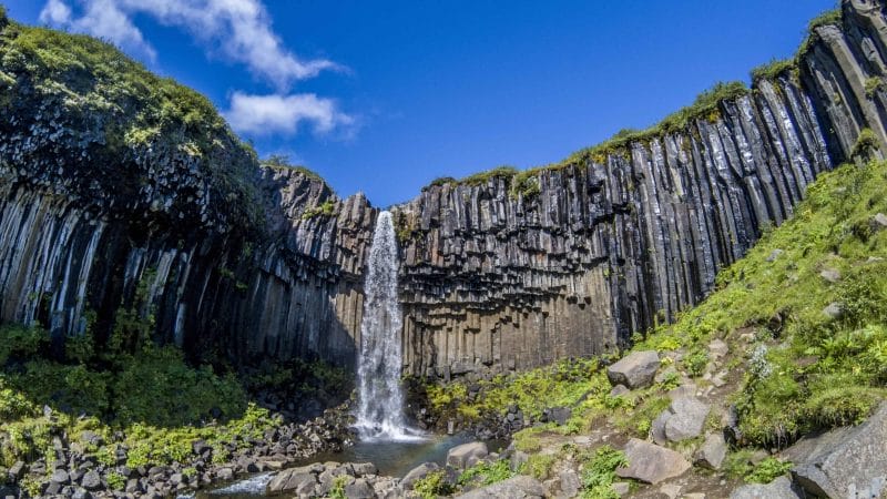 Svartifoss waterfall in Skaftafell National Park