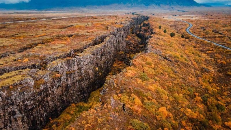 Thingvellir National Park during autumn in Iceland