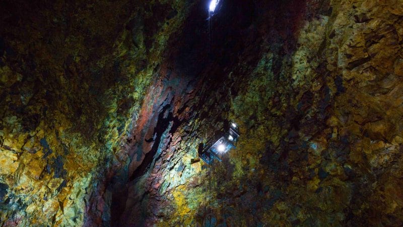 Thrihnukagigur volcano - inside the volcano in Iceland