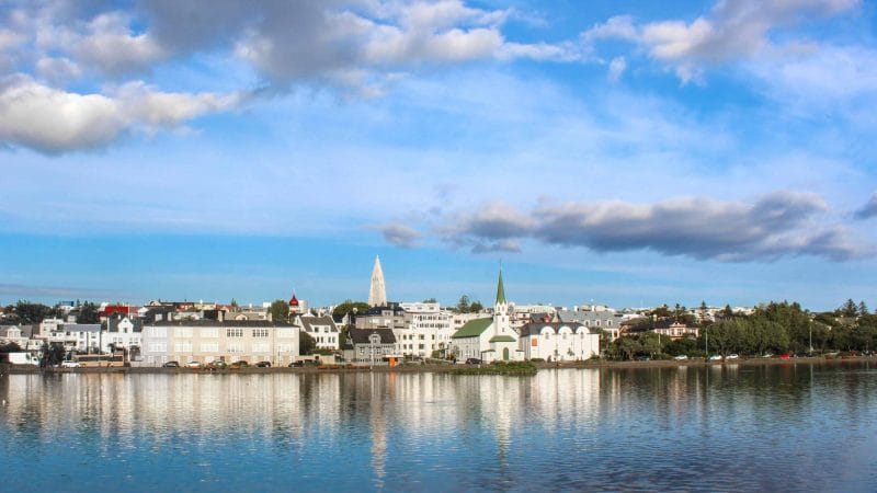 Tjornin pond in downtown Reykjavik