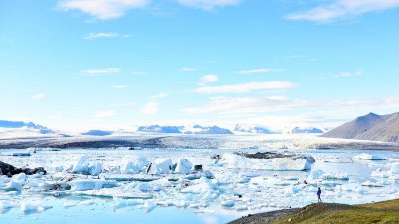 Vatnajokull National Park - Jokulsarlon glacier lagoon in south east Iceland