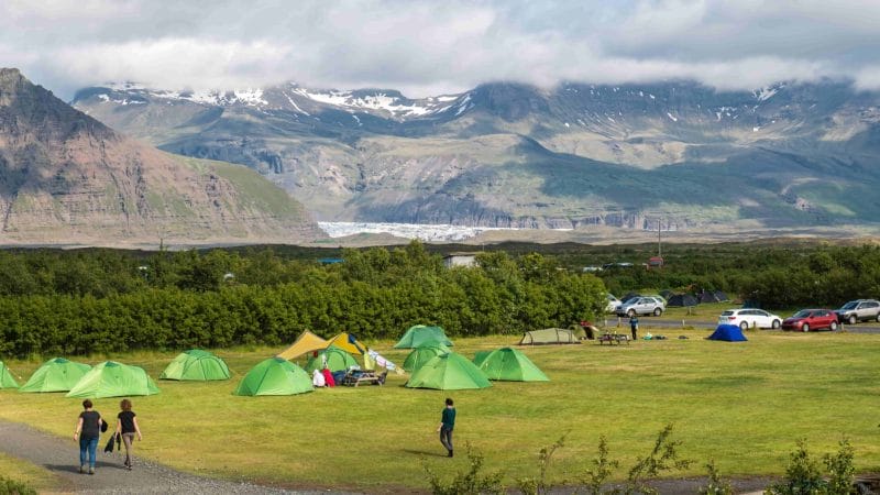 Skaftafell campsite in south Iceland