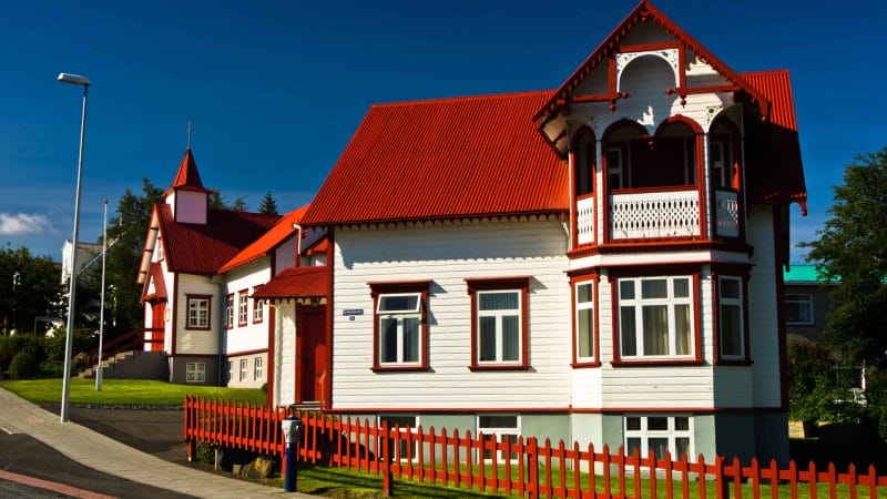 unique house in AKureyri city in north Iceland
