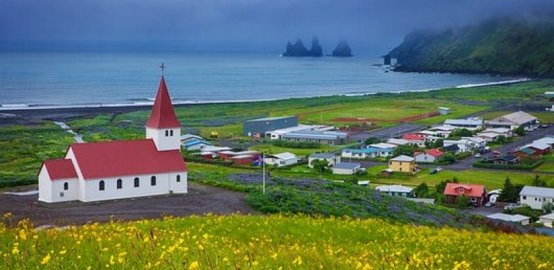 Vík village during summer