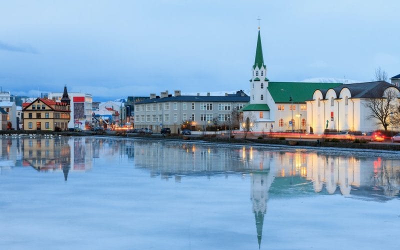 Tjornin pond in Reykjavik on the Reykjavik walking tour