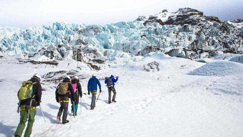 Iceland glacier hike on Solheimajokull glacier - Sólheimajökull