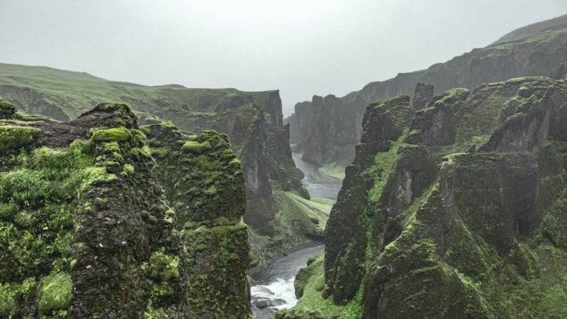 Fjaðrárgljúfur canyon in south Iceland
