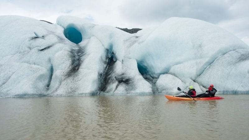 Glacier Kayaking Adventure at Heinabergslón glacier lagoon in south Iceland