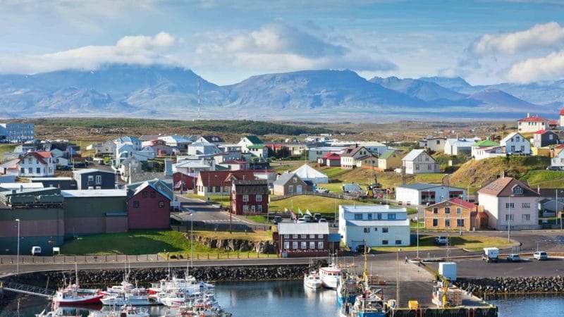 Stykkisholmur village in Snæfellsnes Peninsula, the village of color