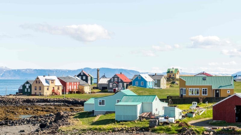 Stykkisholmur village in Snæfellsnes Peninsula, the village of color